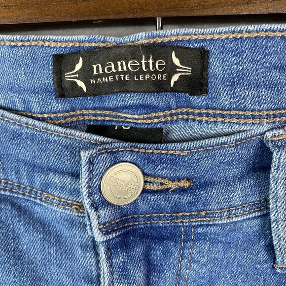 Nanette Lepore Belle High Rise‎ Crop Skinny Jeans Womens 10 Blue Denim Stretch - Picture 3 of 10